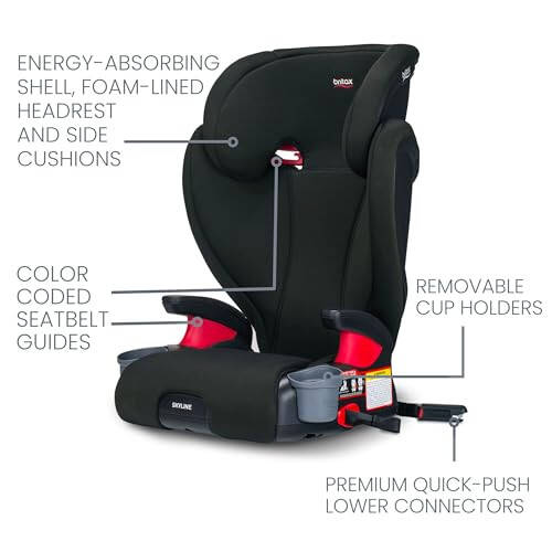 Britax Skyline 2-Stage Belt-Positioning Booster Car Seat, Dusk - Highback and Backless Seat - 3