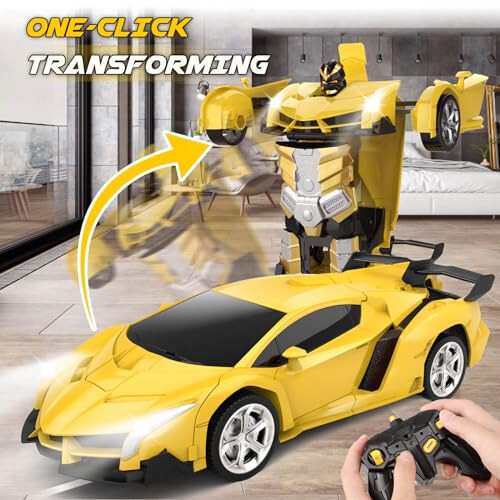 Britik Transform Remote Control Car Toy for Kids 4 5 6 7 8, Remote Control Car for Boys 4-7, Transform Cars for Boys 4-6, Toy Car 5 Year Old Boy, Toys for 3 4 5 6 7 8 9 10 11 12 Years Old Boy - 3