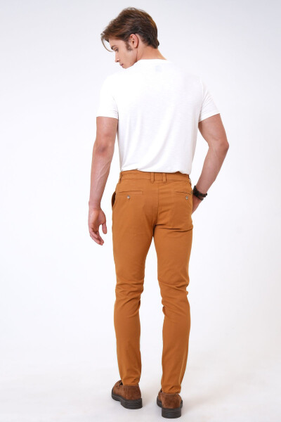 Брюки чинос из хлопка Camel Slim Fit с усиленной подкладкой - 4