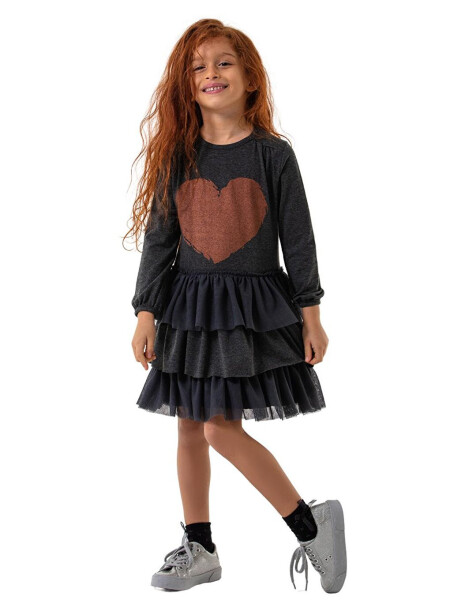 Bronze Heart Dress Anthracite Melange - 2