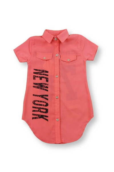 Brooklyn 76 Chiffon Back Printed Girl Shirt Pomegranate Flower - 10