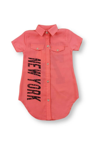 Brooklyn 76 Chiffon Back Printed Girl Shirt Pomegranate Flower - 14