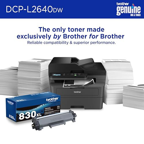 Brother DCP-L2640DW Kablosuz Kompakt Monokrom Çok Fonksiyonlu Lazer Yazıcı, Fotokopi ve Tarama, Çift Taraflı Baskı, Mobil, Siyah Beyaz | Yenileme Aboneliği Deneme Sürümü (1) Dahil, Modazone Dash Yeniden Doldurma Hazır - 4