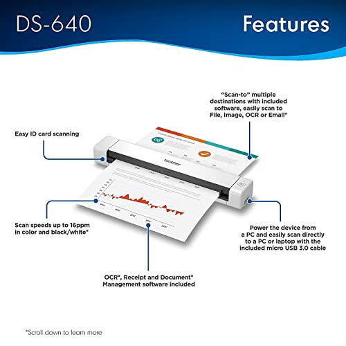 Brother DS-640 Kompakt Mobil Doküman Tarayıcı (Model: DS640) - 3