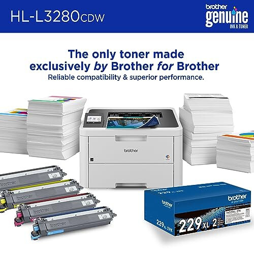 Brother HL-L3280CDW Wireless Compact Digital Color Printer with Laser Quality Output, Duplex, Mobile Printing & Ethernet | Includes 4 Month Refresh Subscription Trial¹, Modazone Dash Replenishment Ready - 4