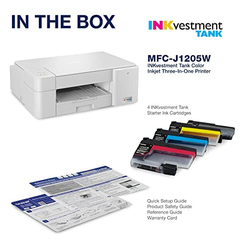 Brother MFC-J1205W INKvestment -Tank Wireless Multi-Function Color Inkjet Printer with Up to 1-Year in Box - 5