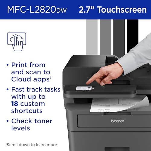 Brother MFC-L2820DW Wireless Compact Monochrome All-in-One Laser Printer with Copy, Scan and Fax, Duplex, Black & White | Includes Refresh Subscription Trial(1), Amazon Dash Replenishment Ready - 6