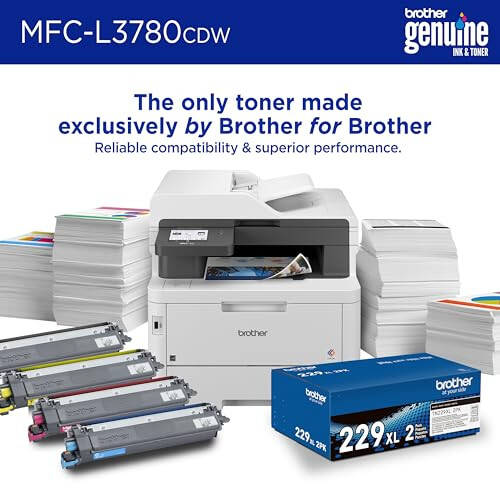 Brother MFC-L3780CDW Wireless Digital Color All-in-One Printer with Laser Quality Output, Single Pass Duplex Copy & Scan | Includes 4 Month Refresh Subscription Trial ¹ Modazone Dash Replenishment Ready - 4