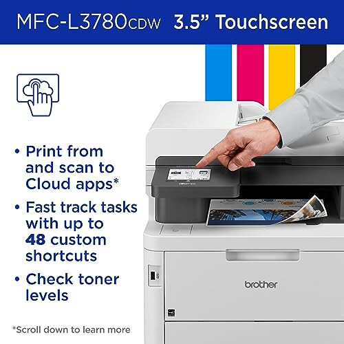 Brother MFC-L3780CDW Wireless Digital Color All-in-One Printer with Laser Quality Output, Single Pass Duplex Copy & Scan | Includes 4 Month Refresh Subscription Trial ¹ Modazone Dash Replenishment Ready - 6