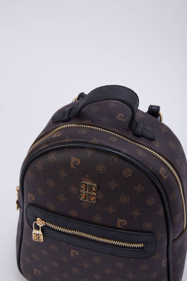 Brown Black Monogram Women's Backpack 05PO22Y1541 - 6