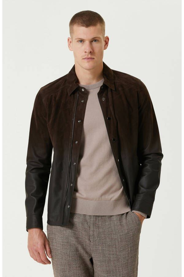 Brown Leather Coat - 9