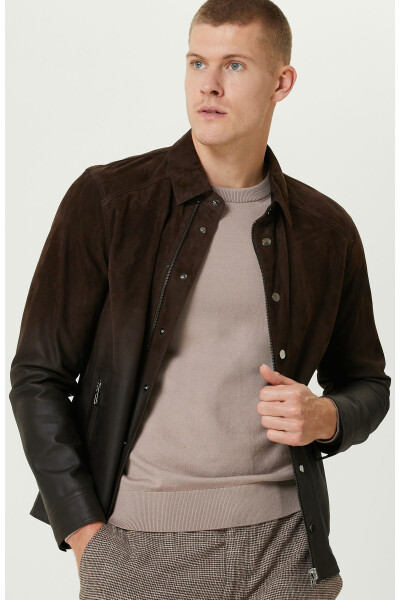 Brown Leather Coat - 10