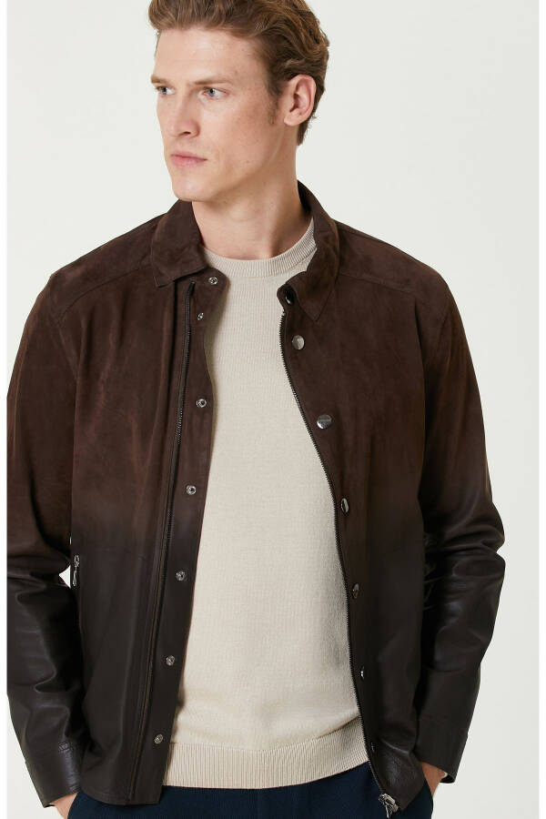 Brown Leather Coat - 3