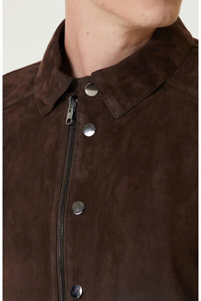 Brown Leather Coat - 7