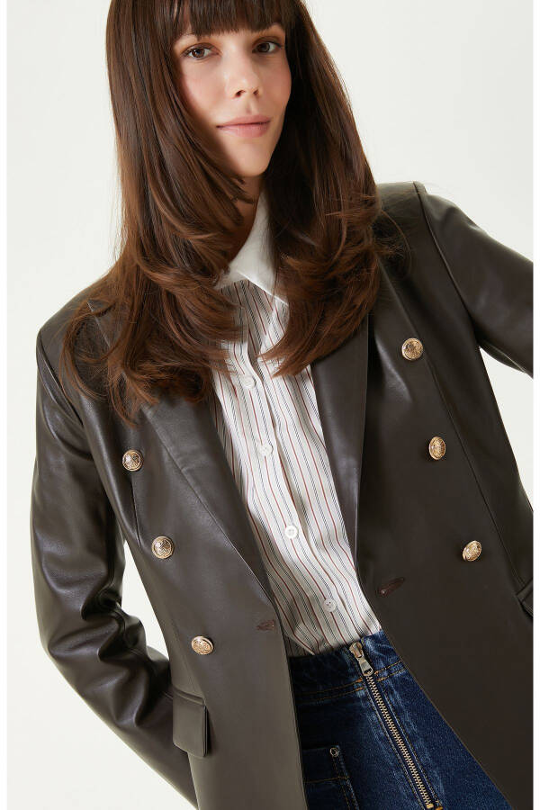 Brown Leather Jacket - 8