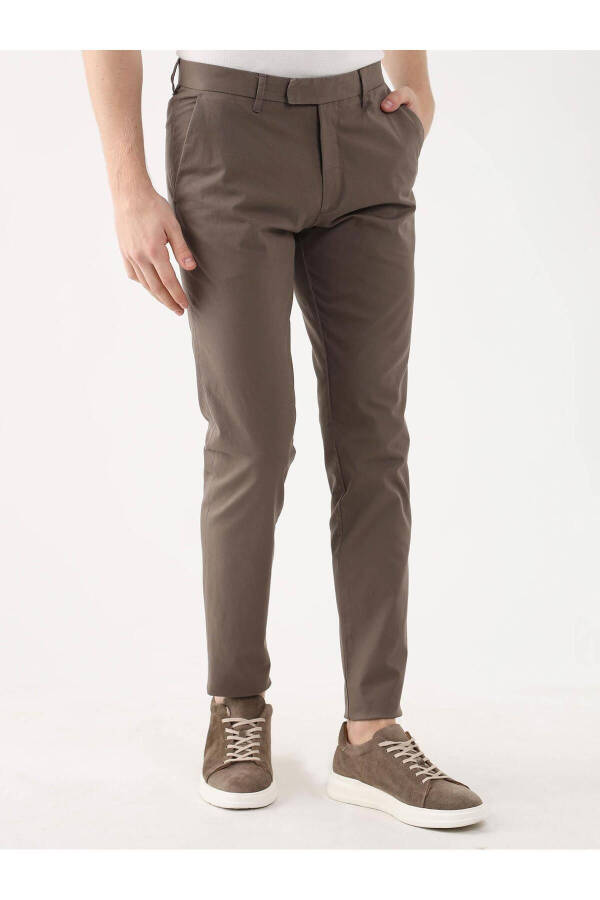 Brown Men's Plus Size Plain Pants - 95414 - 8