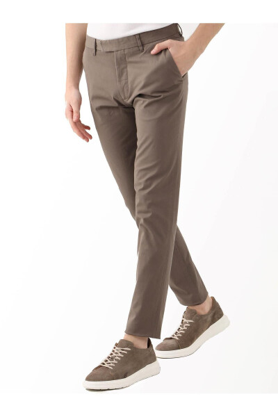 Brown Men's Plus Size Plain Pants - 95414 - 10