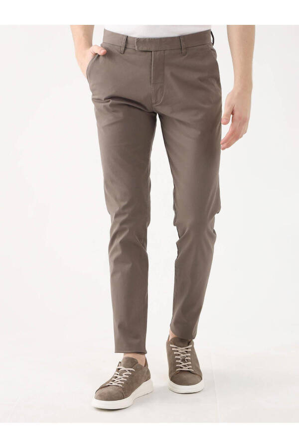 Brown Men's Plus Size Plain Pants - 95414 - 11