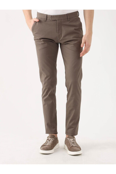 Brown Men's Plus Size Plain Pants - 95414 - 3