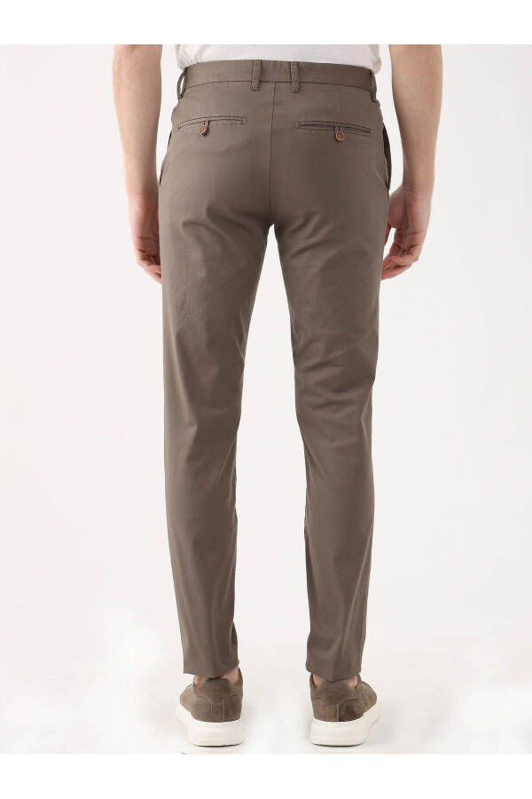 Brown Men's Plus Size Plain Pants - 95414 - 6