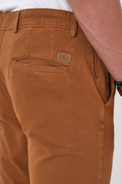 Brown Slim Fit Cotton Chino Pants - 4