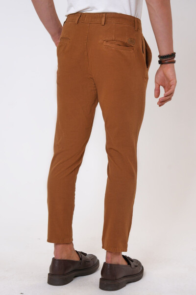 Brown Slim Fit Cotton Chino Pants - 5