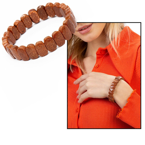 Brown Star Stone Natural Rolex Women's Bracelet - 11