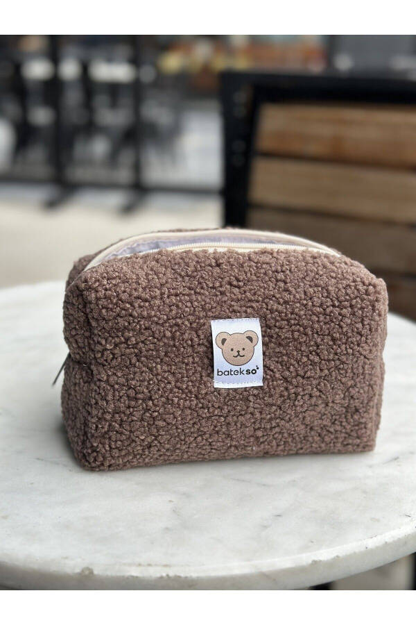 Brown Teddy Makeup Bag - Large Size - 9