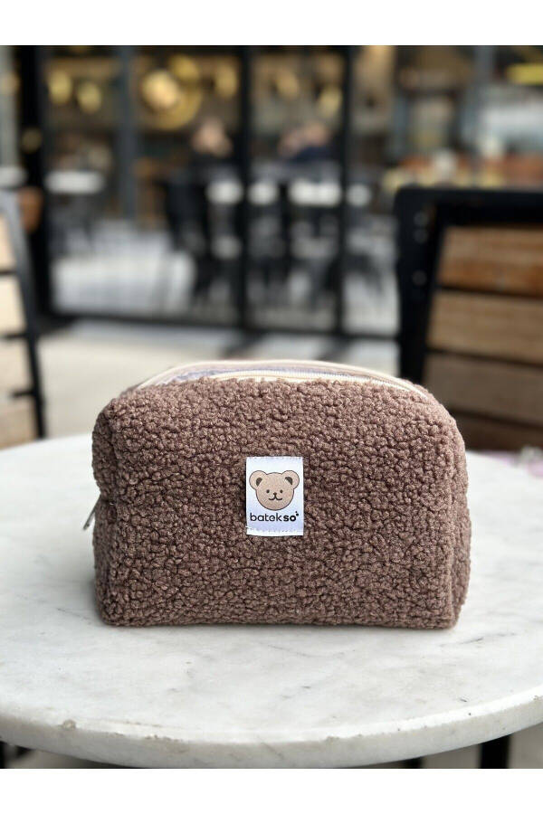 Brown Teddy Makeup Bag - Large Size - 12