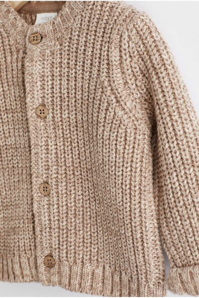 Brown Thick Knit Baby Cardigan - 3