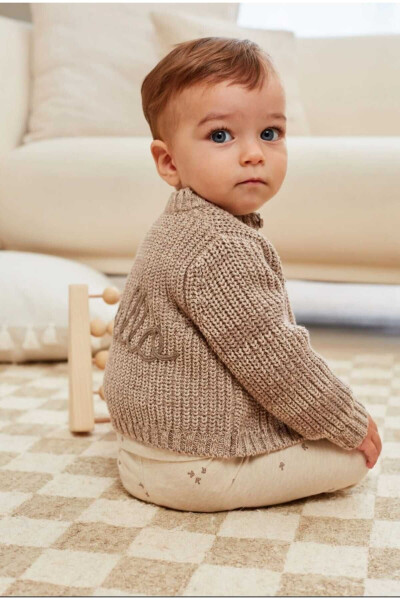 Brown Thick Knit Baby Cardigan - 7