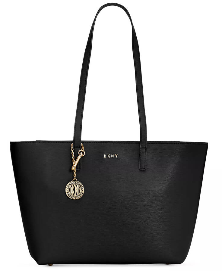 Bryant Medium Zippered Tote Bag Black, Gold Tone - 1