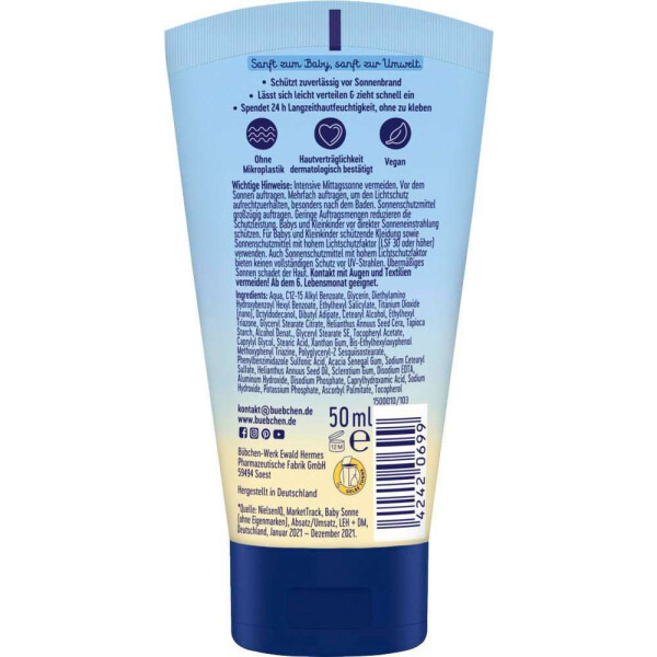 Bübchen Bebek ve Çocuk SPF 50+ Güneş Kremi 50 ml - 2