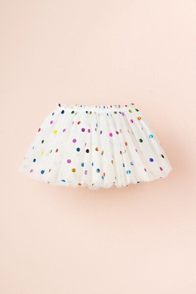 Buenos Colorful Polka Dot Detailed Lined Tulle Skirt - 1