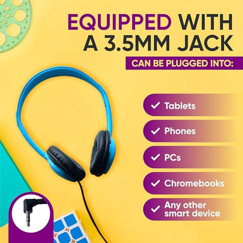 Bulktech Wired On-Ear Leather Headphones with 3.5mm Connector, Bulk Wholesale, 10 Pack, Assorted Colors - 4