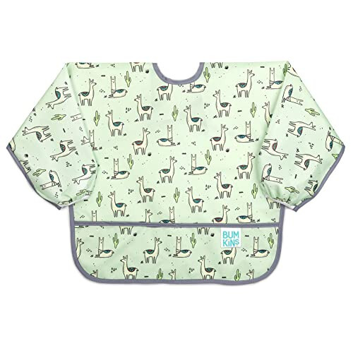 Bumkins Sleeved Bib Baby Bib, Toddler Bib, Smock, Waterproof Fabric, Fits Ages 6-24 Months - 1