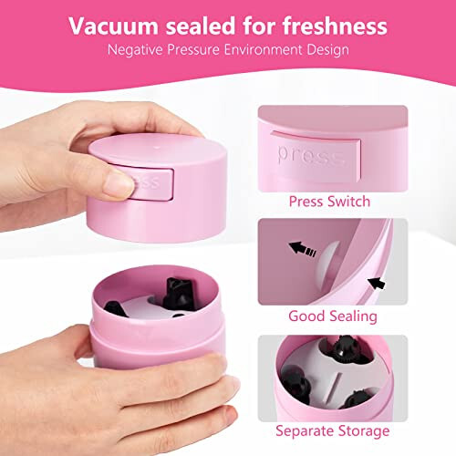 Buqikma Eyelash Glue Storage Container, Pink Sealing Extension Eyelash Glue Jar Storage Tank with Bottom Sealed Adhesive Stand Activated Storage for Eyelash Extension (Pink) - 2