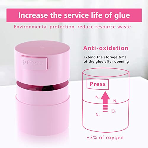 Buqikma Eyelash Glue Storage Container, Pink Sealing Extension Eyelash Glue Jar Storage Tank with Bottom Sealed Adhesive Stand Activated Storage for Eyelash Extension (Pink) - 3