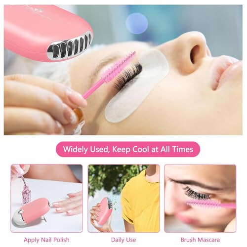 Buqikma Lash Shampoo for Lash Extensions: 2.11Floz Eyelid Cleansing Foams,USB Mini Lash Fan,Bottle Mascara Brush Cleaning Brush Lash Cleaning Kit for Professional & Home Use(Pink) - 9