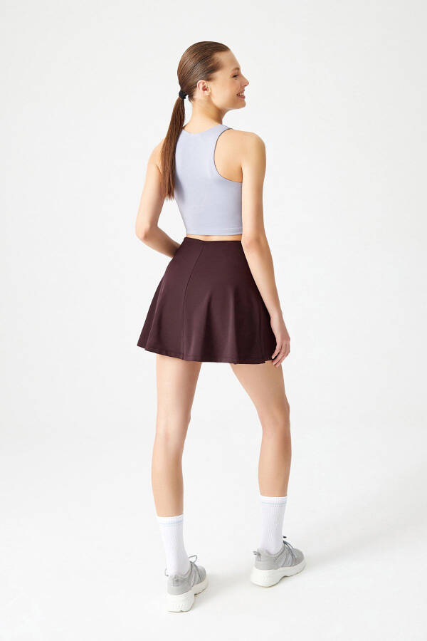 Burgundy 2-Layer Pleated Tennis Skirt - Sports Skirt - 2