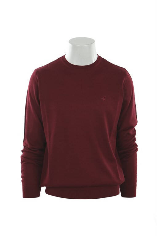 Burgundy Regular Fit Crew Neck Knit Sweater - 9