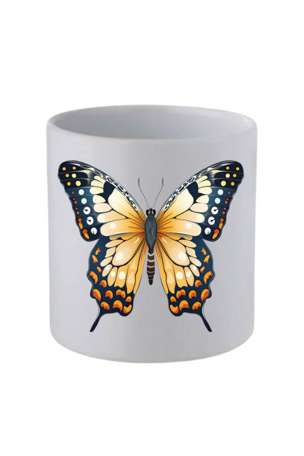 Butterfly Handleless Mug Birthday Gifts - Ceramic Coffee, Water Gift Mug - 1