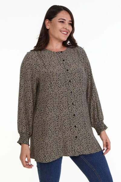 Button Detailed Frilled Tunic - 1