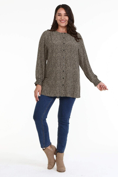 Button Detailed Frilled Tunic - 2