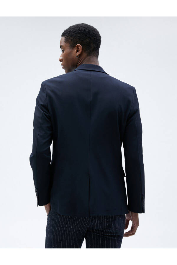 Button Detailed Slim Fit Blazer Jacket - 4