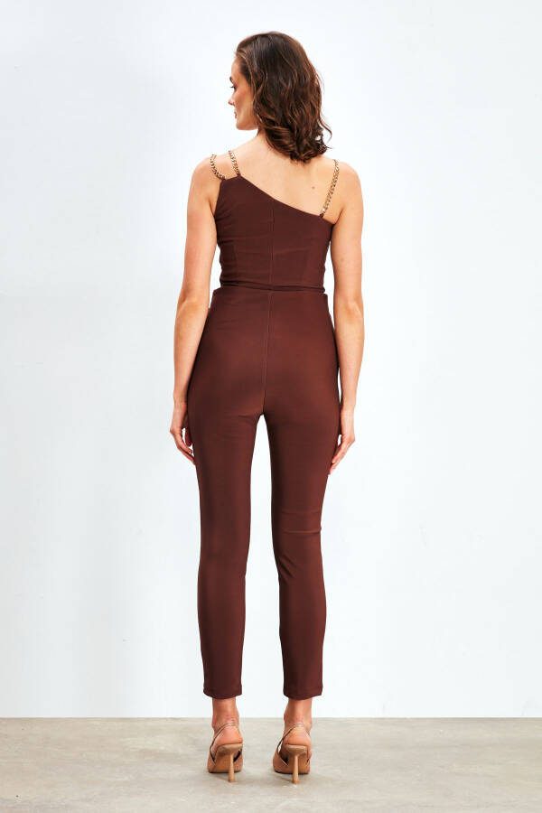 Button Detailed Trousers - COFFEE - 6