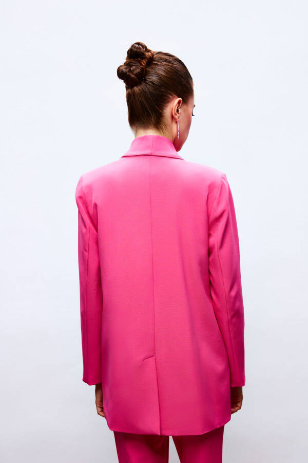 Button Detailed Wrap Jacket - PINK - 4