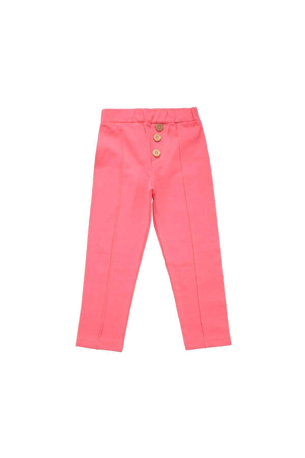 Buttoned Baby Girl Leggings Pink - 22