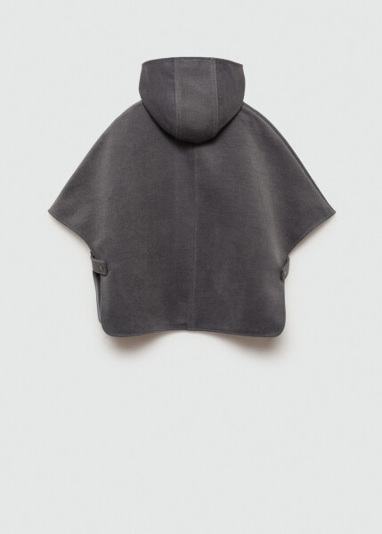 Buttoned grey cape jacket - 3