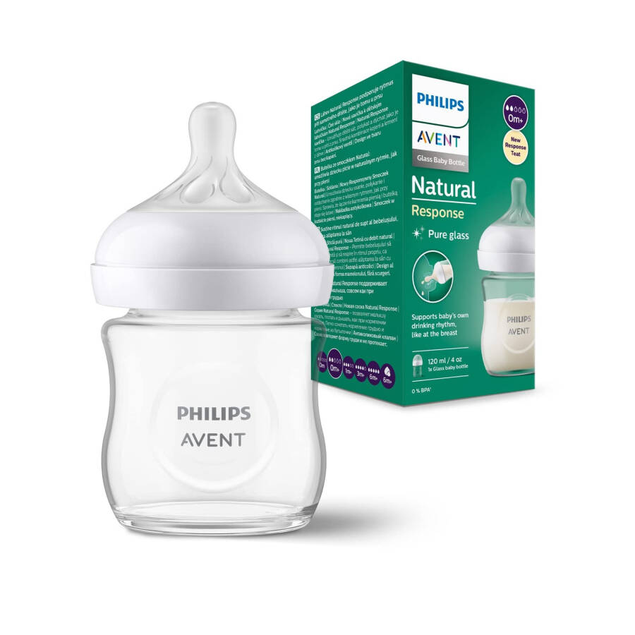 Бутылочка для кормления Philips Avent Natural Response из стекла 0 мес+120 мл SCY930/01 - 1